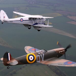 Dragon Rapide Formation Flight with a Spitfire over Cambridge - Wing Commander - 40 Minutes